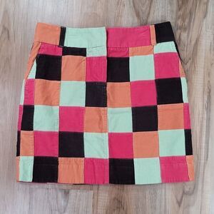 ☔️🔹️Vineyard Vines Patchwork Pink Cape Corduroy Skirt Size 6